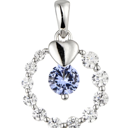 925 SILVER JEWELRY NECKLACE#1674  NANO LAVENDER + WHITE CZ