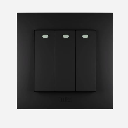 Three gang switch Black MZ