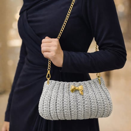 حقيبة سهرة يدوية بخيوط المكرمية_image_0