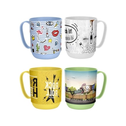 Plastic Kids Mug 4 Pcs Set