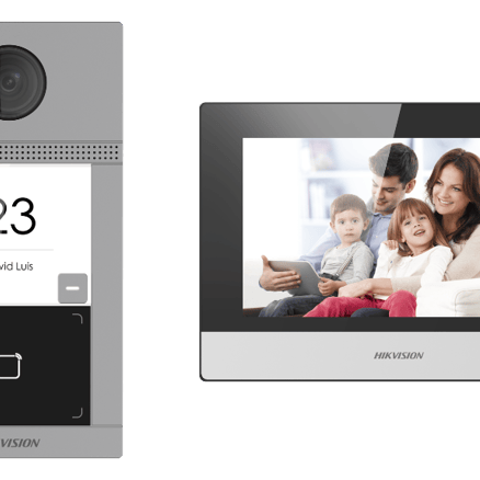 طقم إنتركوم مرئي هيكفيجن DS-KIS604-P(C) - شاشة 7 بوصة وتحكم عبر الجوال_image_0
