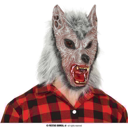 Wolf Mask With Hair, Latex