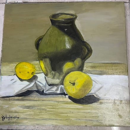لوحة كأنفس رسم يدوي بالألوان الزيتية مستوحى طول 40 cm عرض 40cm
