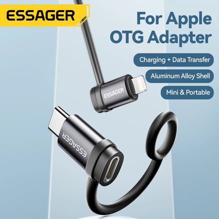 Essager الإضاءة إلى نوع C محول 3A شحن سريع IOS أنثى إلى نوع-C ذكر موصل آيفون 15 14 13 برو آي باد محول_image_0