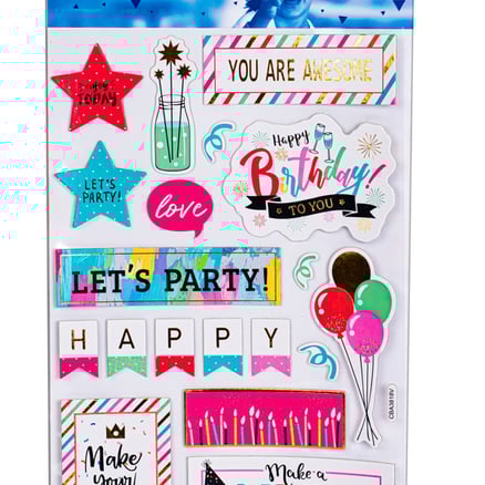 Chipboard Stickers W/Foil - 210*140Mm