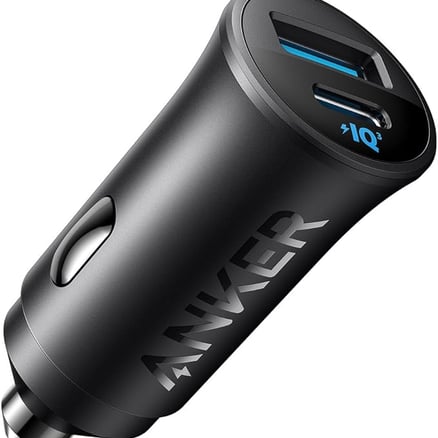 شاحن سيارة Anker USB-C، محول سيارة 30 وات بمنفذين من النوع C
