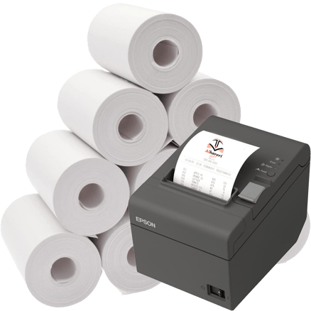 Thermal paper roll for printing cashier invoices 80X70X12mm