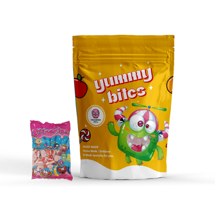 حلاوة جماجم الفراولة مجففة بالتجميد من Yummy bites