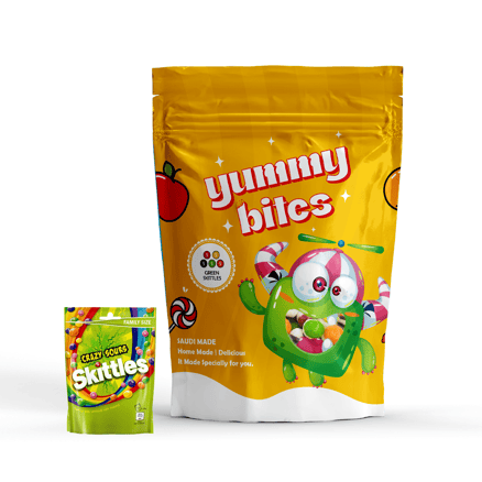 حلاوة سكيتلز الخضراء مجففة بالتجميد من Yummy bites