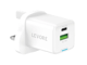 شاحن جداري ليفوري بمنفذ USB-C ومنفذ USB وبقوة 20 واط - أبيض_image_0