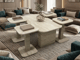 طقم طاولات كنب تركي Traverten (110*59*50)+(38*38*54)_image_0