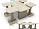 طقم طاولات كنب تركي Traverten (110*59*50)+(38*38*54)_image_1