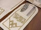 مفرش سفرة - بنقشة أهلاً وسهلاً - مطرز ذهبي - طقم كامل ل8 أشخاص_image_1