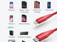 كيبل USB إلى لايتنينج انكر باور لاين بلس2 ، طول 90 سم، احمر_image_1