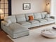 كنب زاوية على شكل L بيج و رمادي فاتح عالي الجودة_image_0