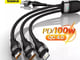 Baseus 3 في 1 USB نوع C كابل آيفون 15 14 13 12 برو كابل الشاحن 100 واط مايكرو USB نوع C كابل لماك بوك سامسونج شاومي_image_1
