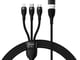 Baseus 3 في 1 USB نوع C كابل آيفون 15 14 13 12 برو كابل الشاحن 100 واط مايكرو USB نوع C كابل لماك بوك سامسونج شاومي_image_6
