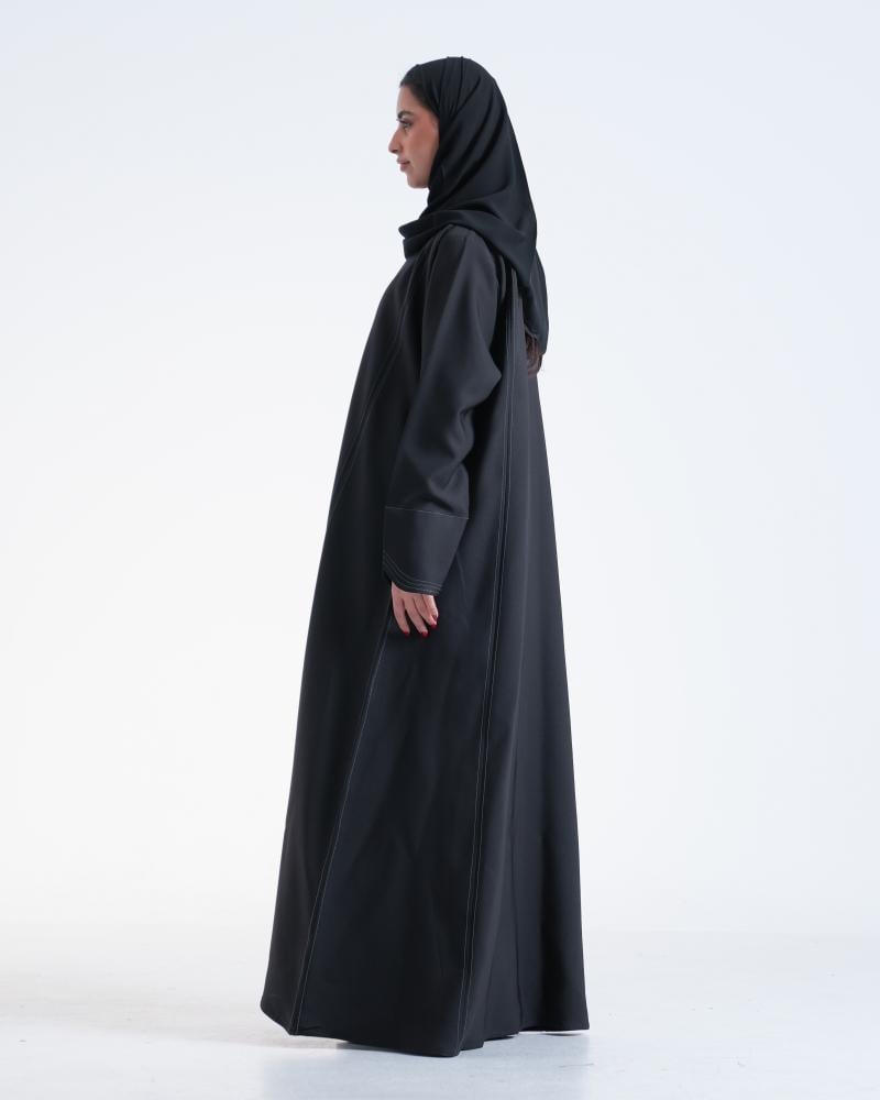 عباية تطريز رمادي أنيق