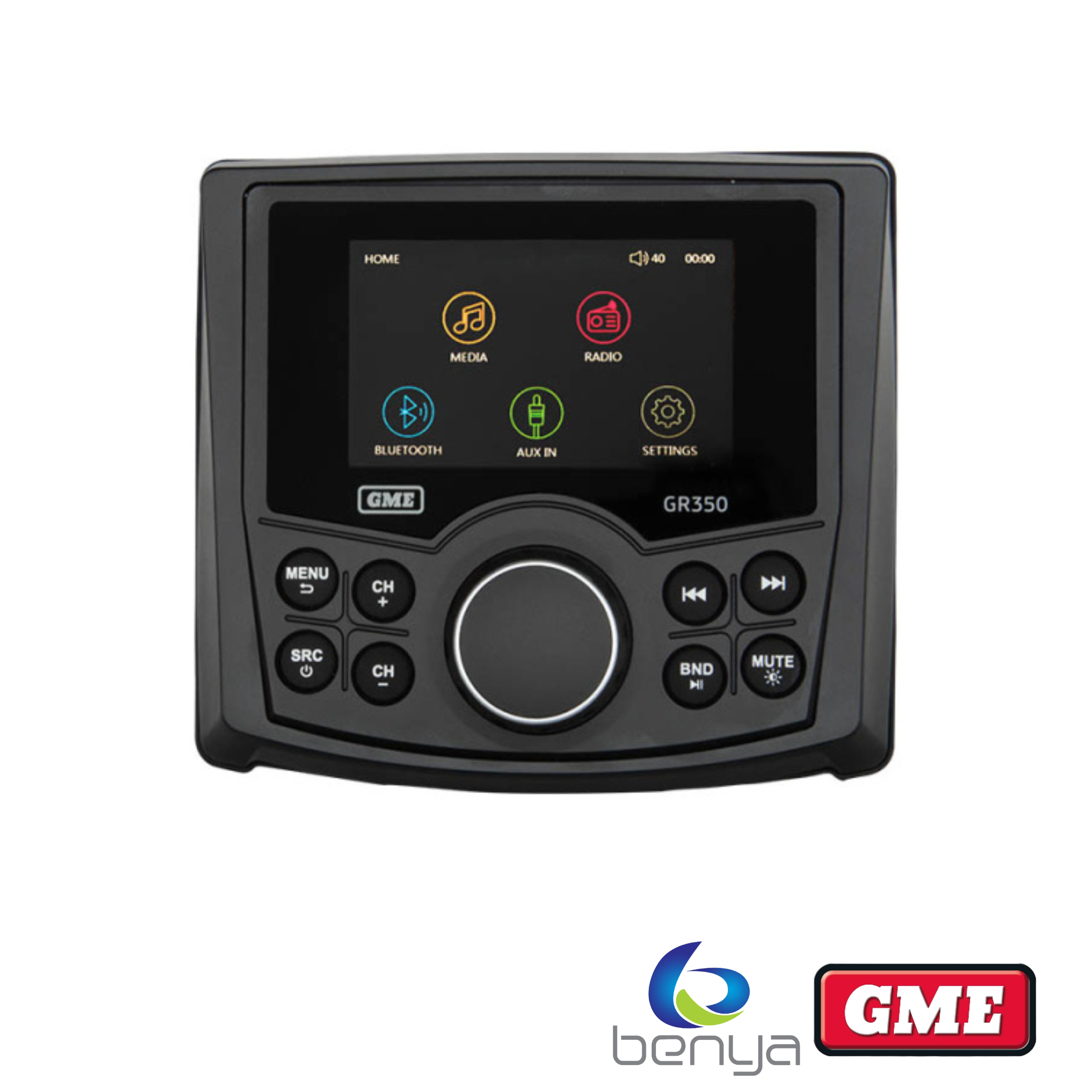 GME GR350BTW AM/FM Marine Stereo w/ Bluetooth & USB/AUX Input - White