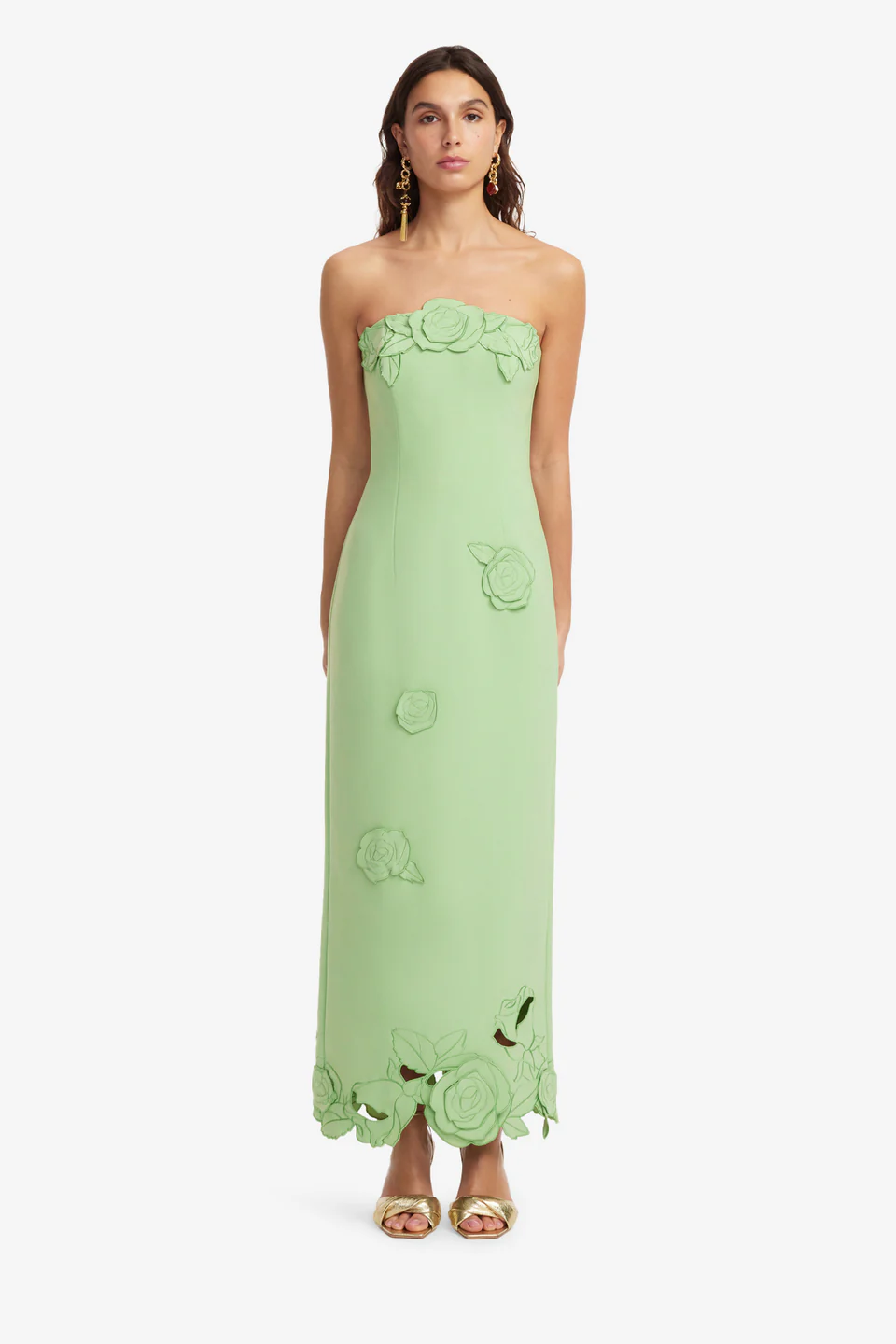 Appliqué Bustier Maxi Dress
