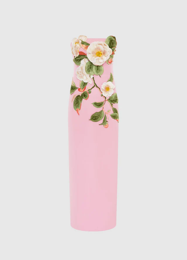 Rayna Appliqué Floral Bustier Maxi Dress - Camelia Print