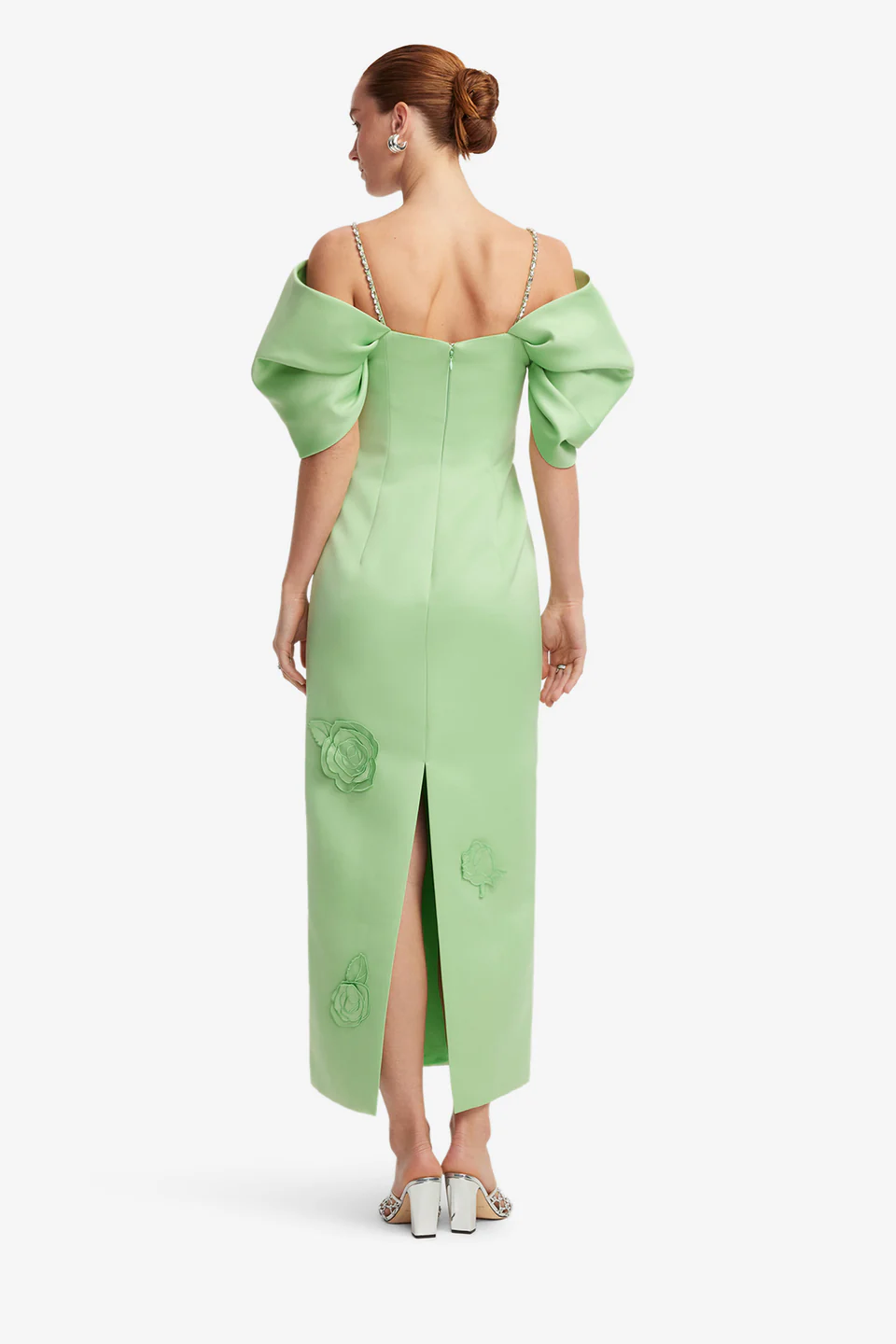 Appliqué Maxi Dress-green
