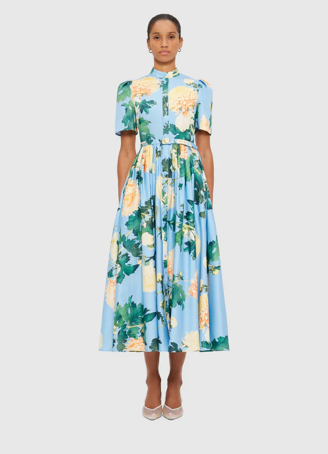 Becca Short Sleeve Midi Dress - Blue
