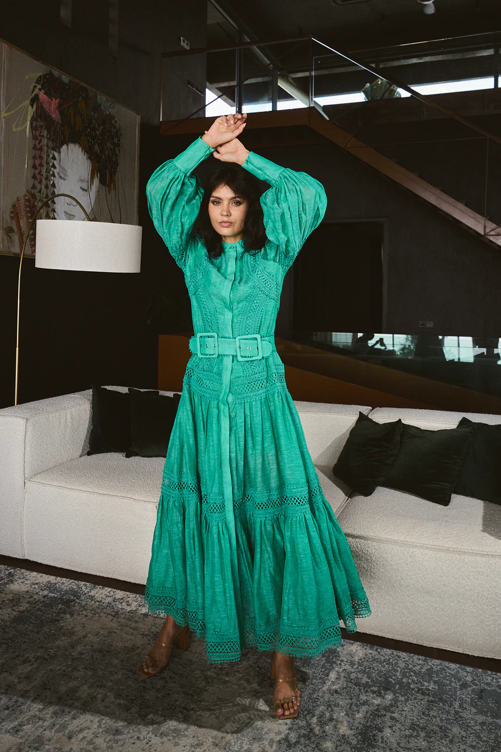 OCEANA MAXI SILK LINEN- EMERALD