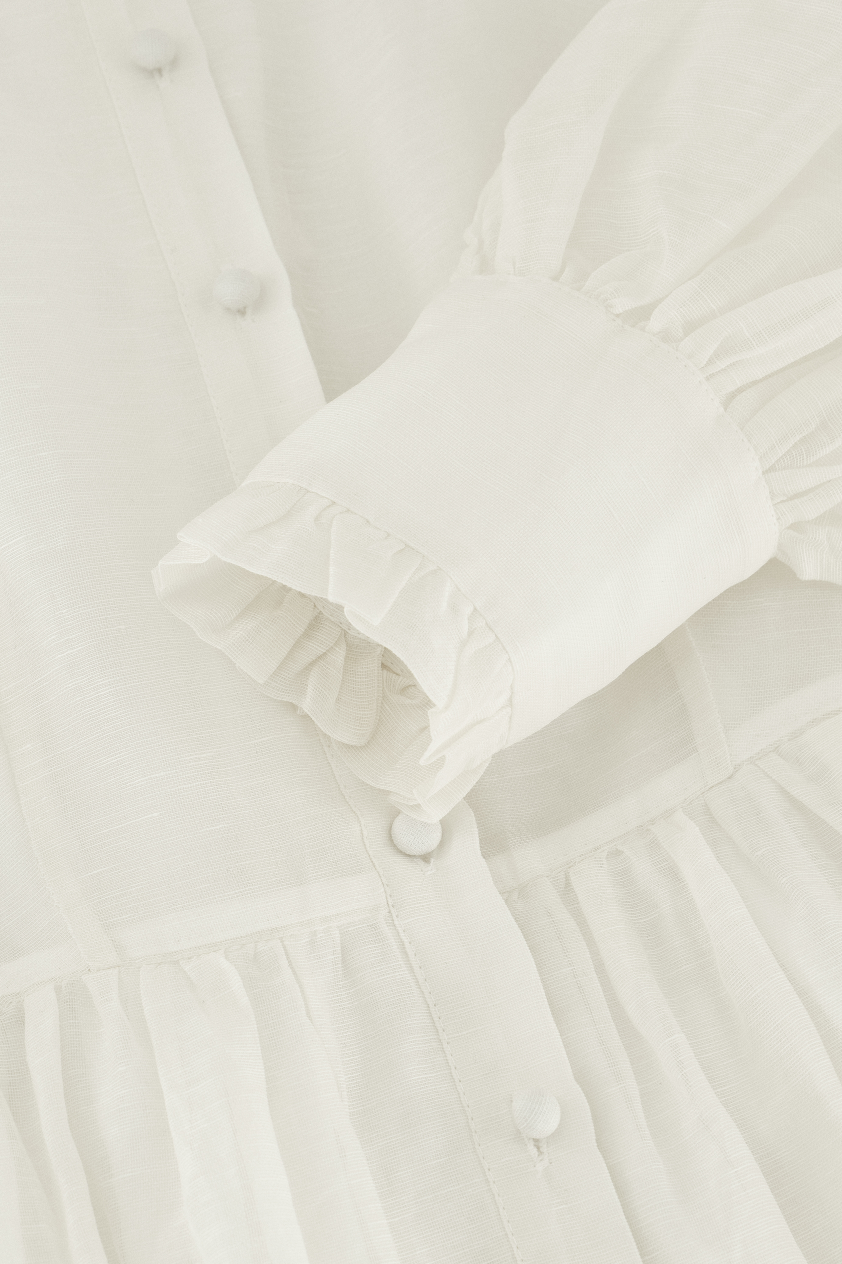 Serenella White Silk Linen Maxi Dress With Belt