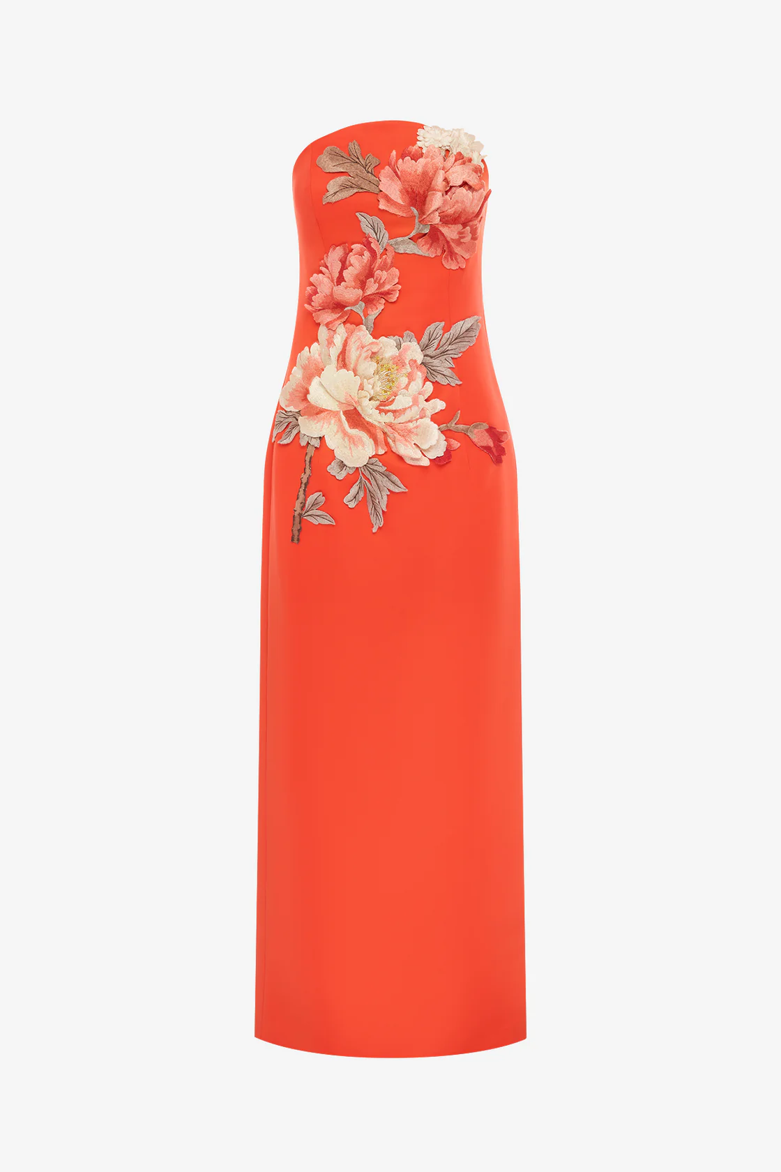 Appliqué Floral Bustier Maxi Dress