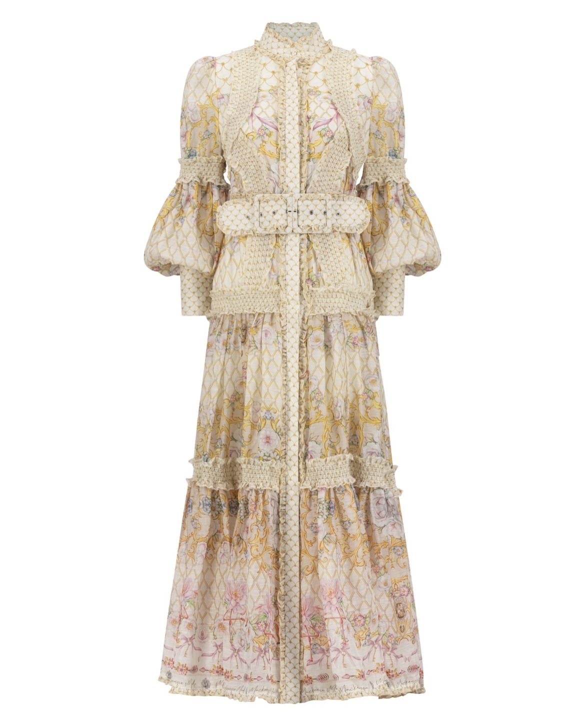 Pearls silk linen Maxi