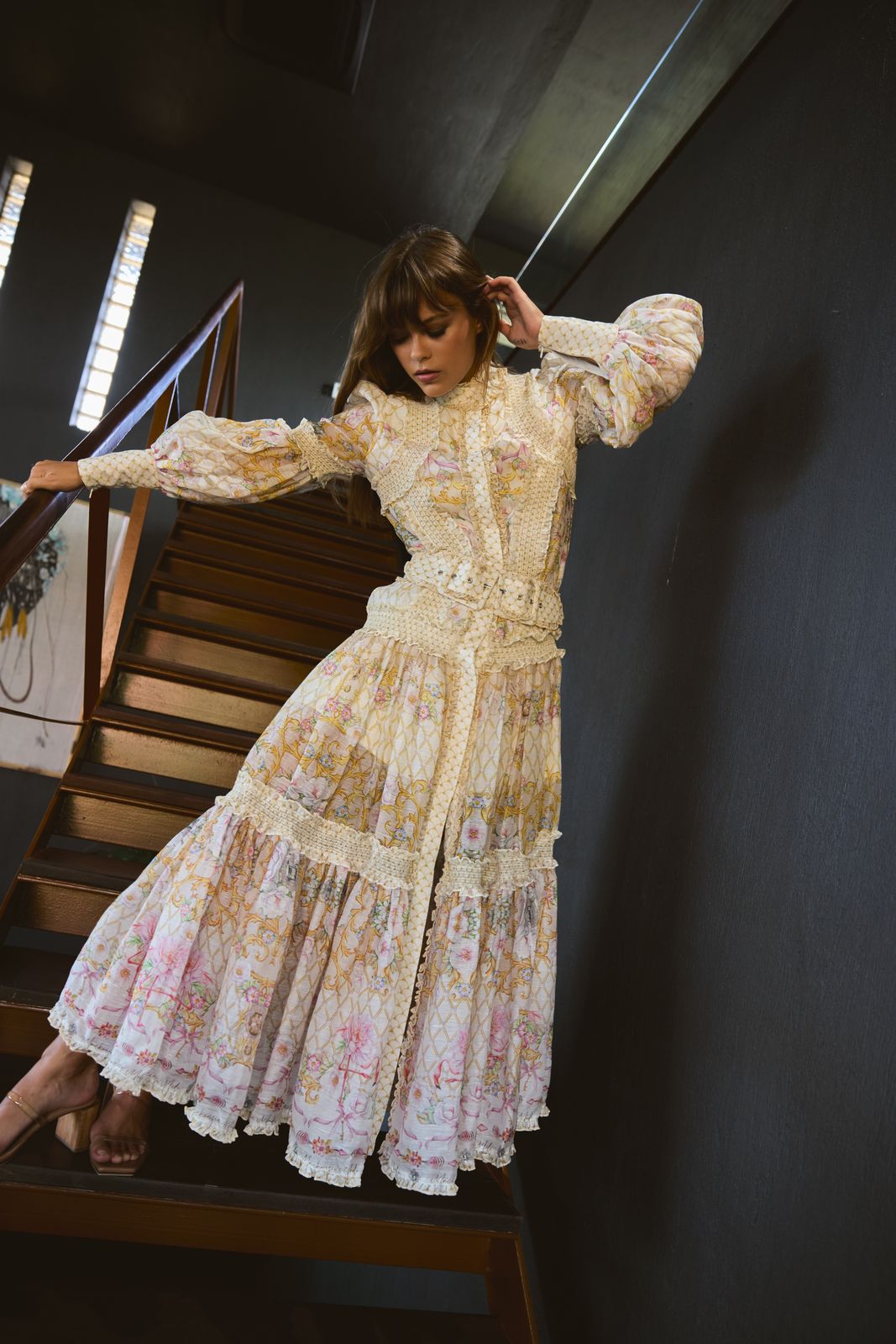 Pearls silk linen Maxi