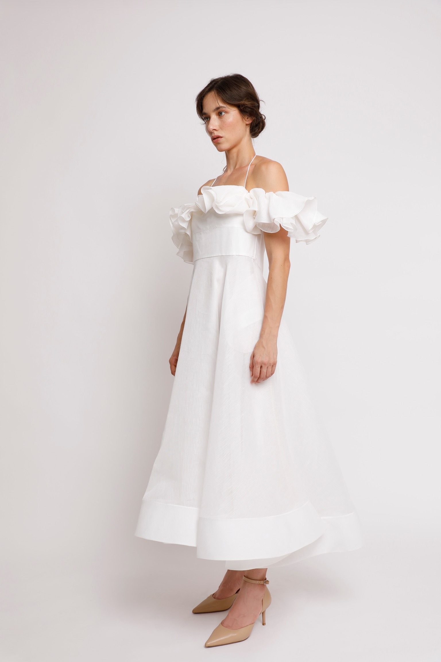 Myosotis silk dress White