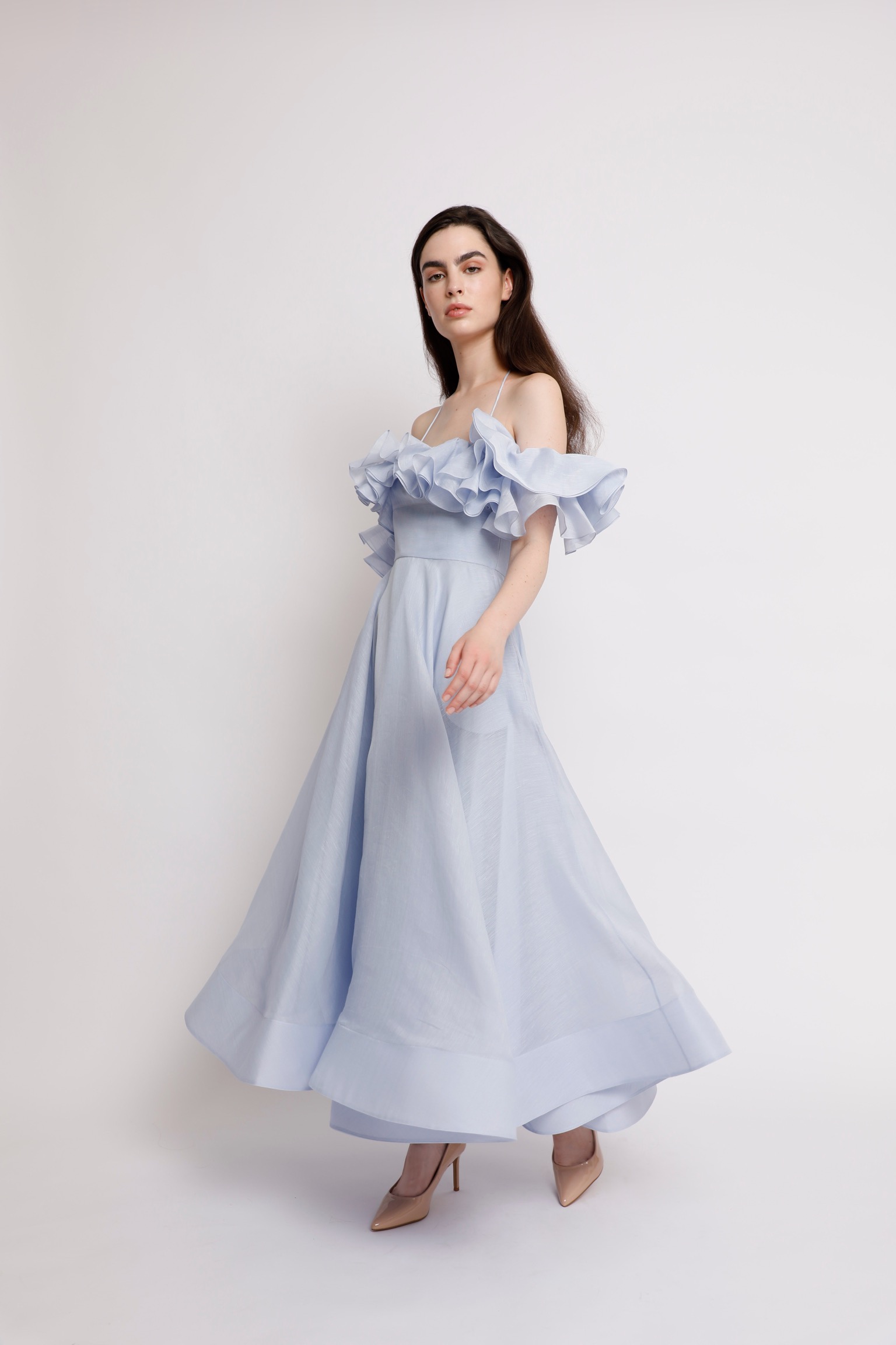 Myosotis silk dress Blue