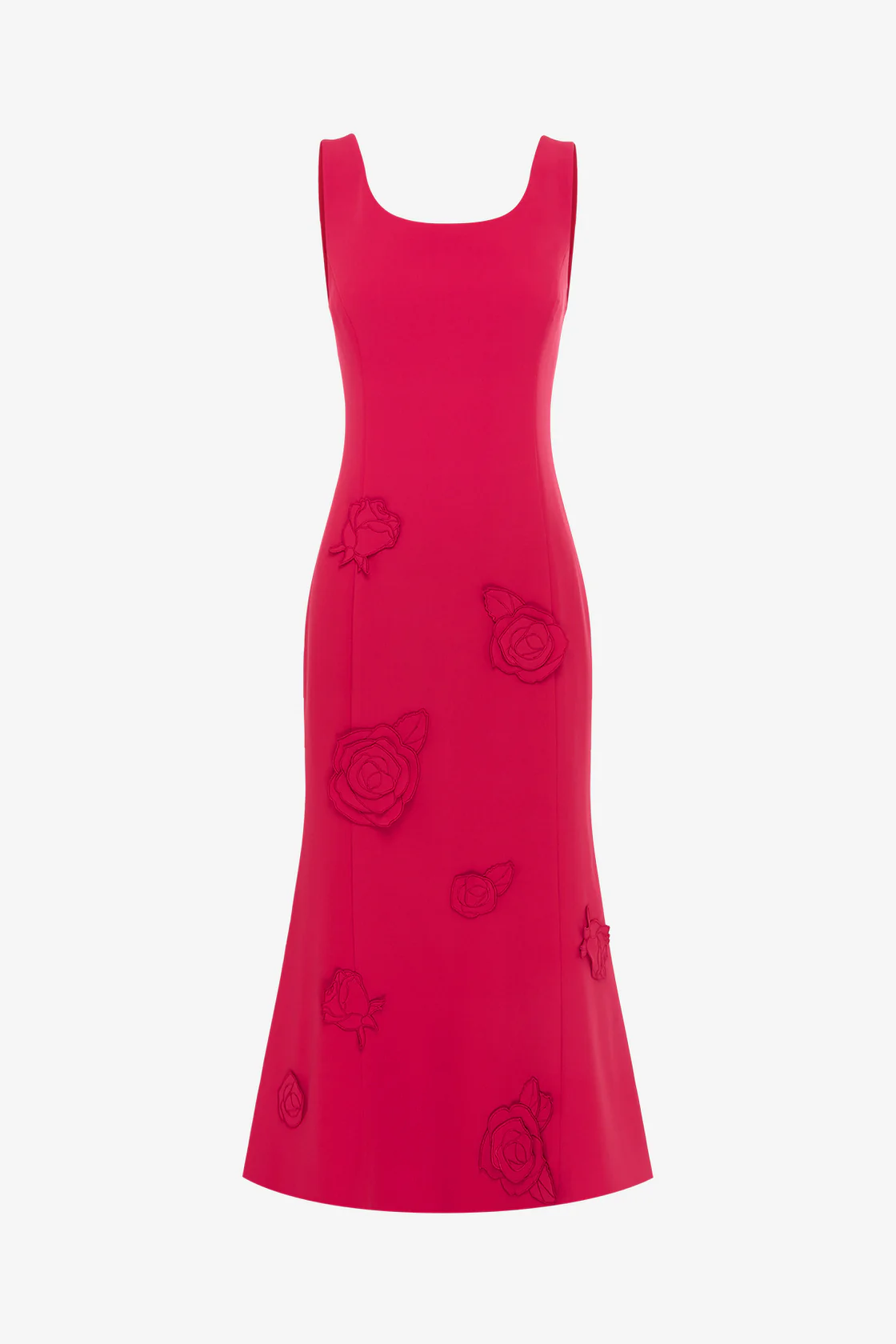 Emily Appliqué Midi Dress-red