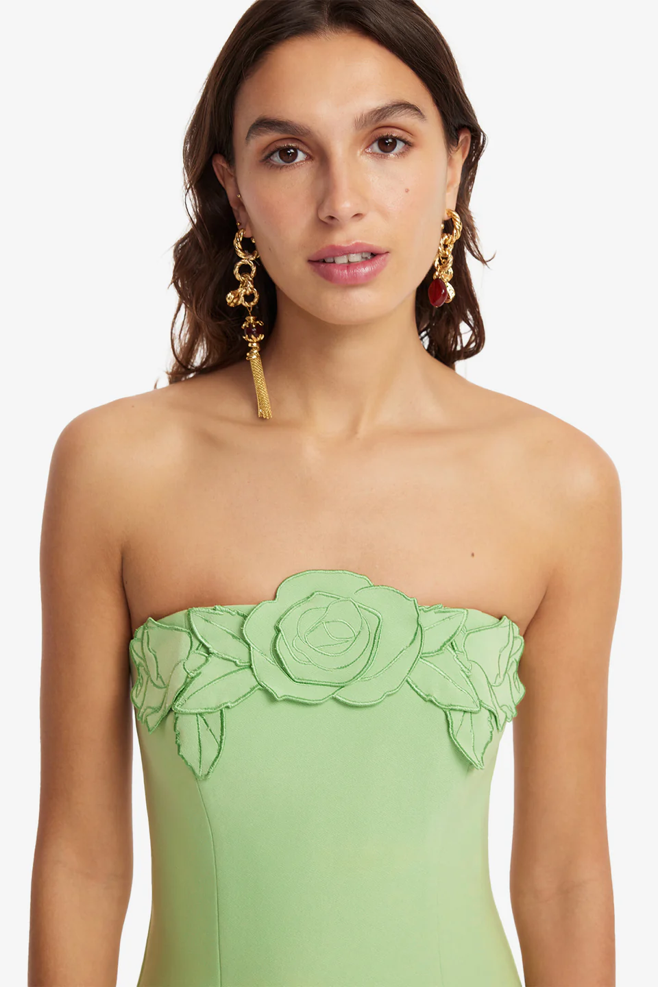 Appliqué Bustier Maxi Dress