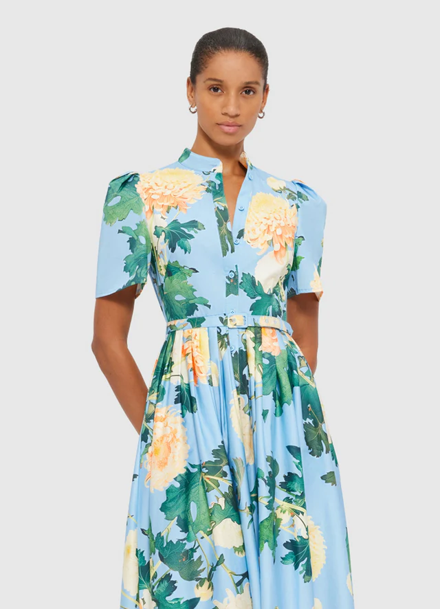 Becca Short Sleeve Midi Dress - Blue