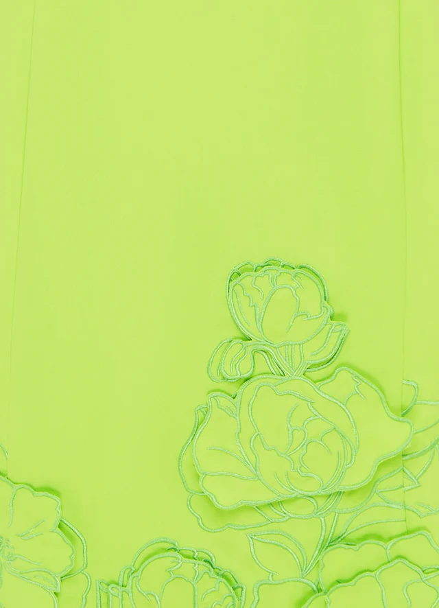 Emily Appliqué Midi Dress - Lime