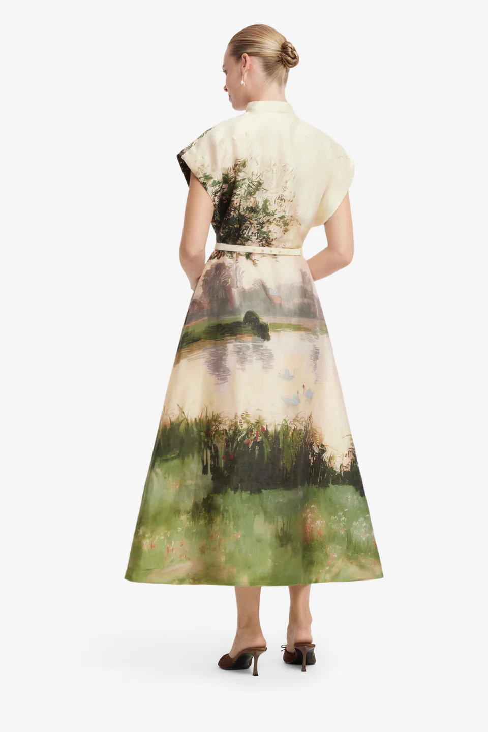  Aubrey Applique Shirt Midi Dress - printed