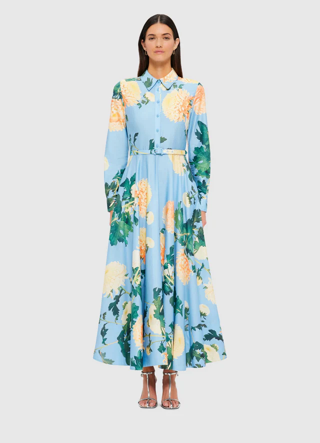 Zara Shirt Midi Dress Blue