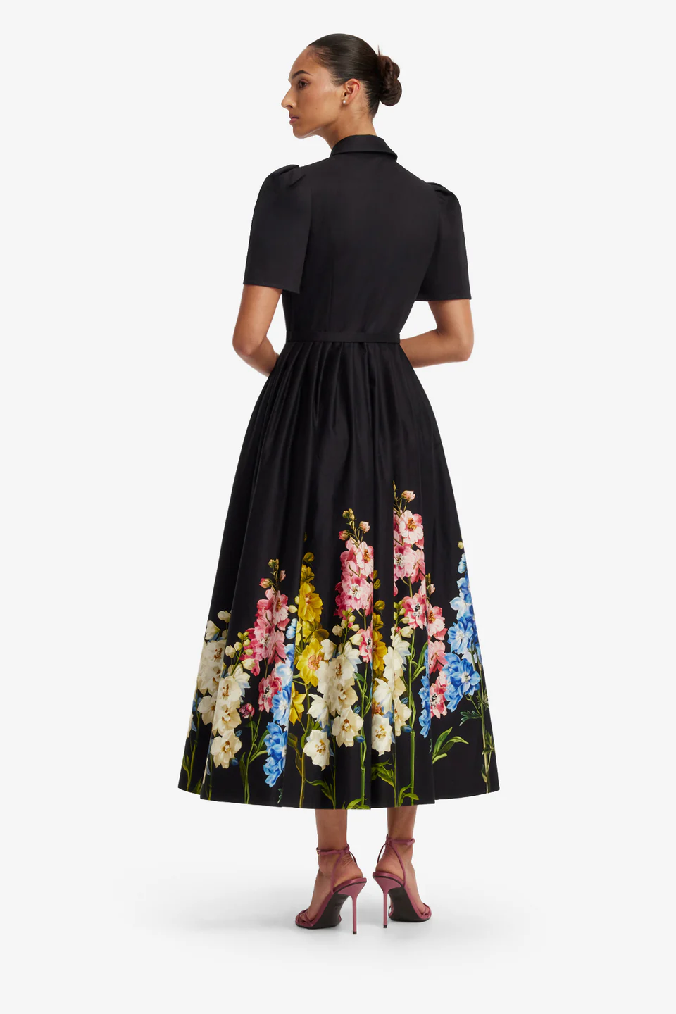Bianca Short Sleeve Midi Dress-black