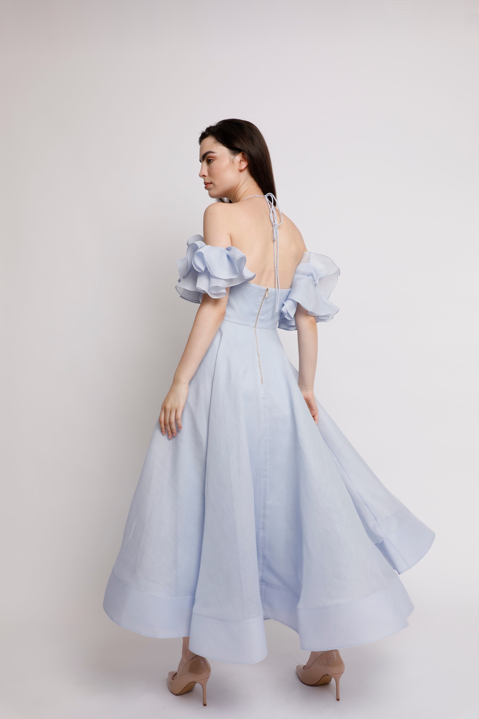 Myosotis silk dress Blue