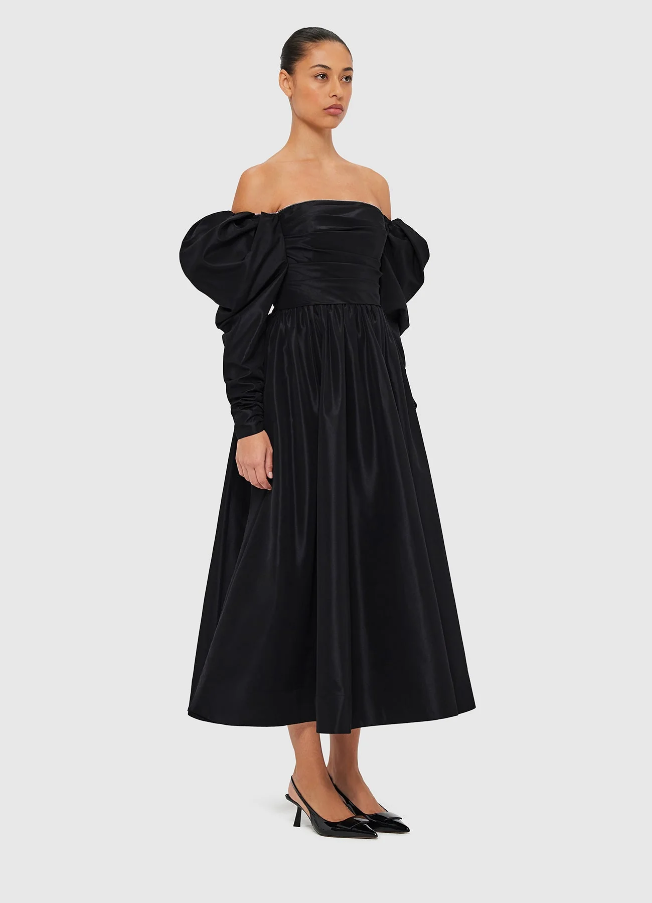 Matilda Puff Sleeve Midi Dress -  Blush