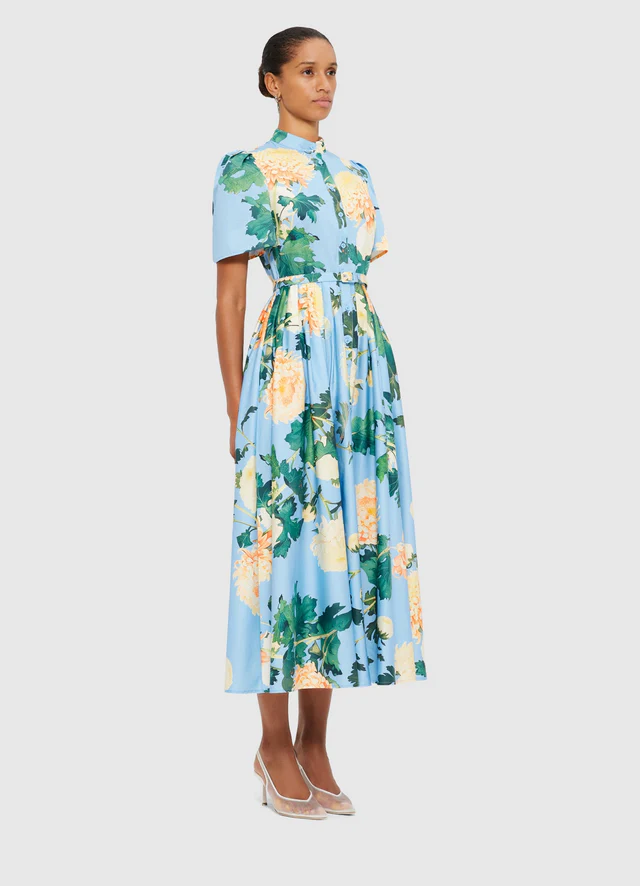 Becca Short Sleeve Midi Dress - Blue