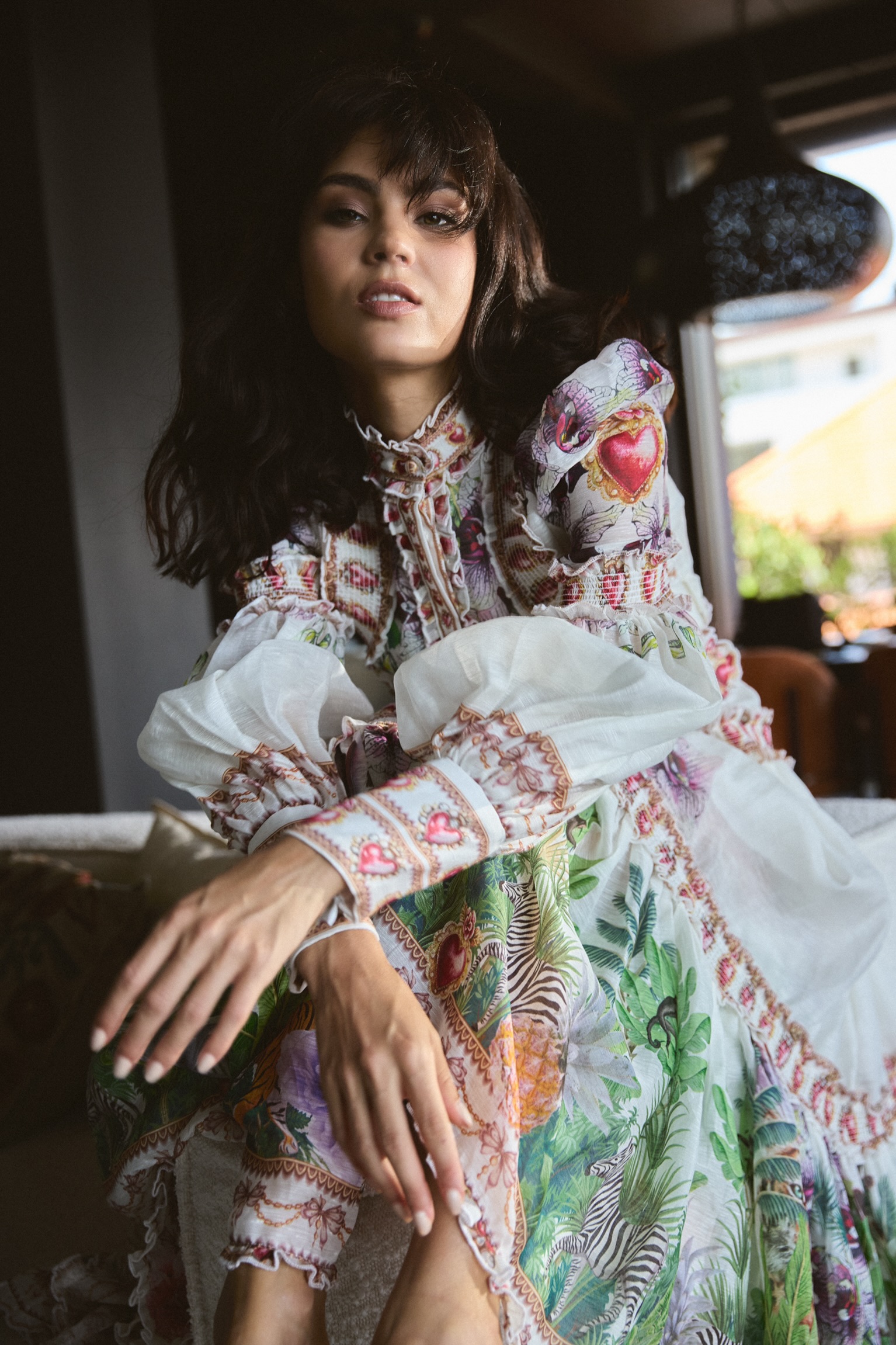 Jungle silk linen Maxi