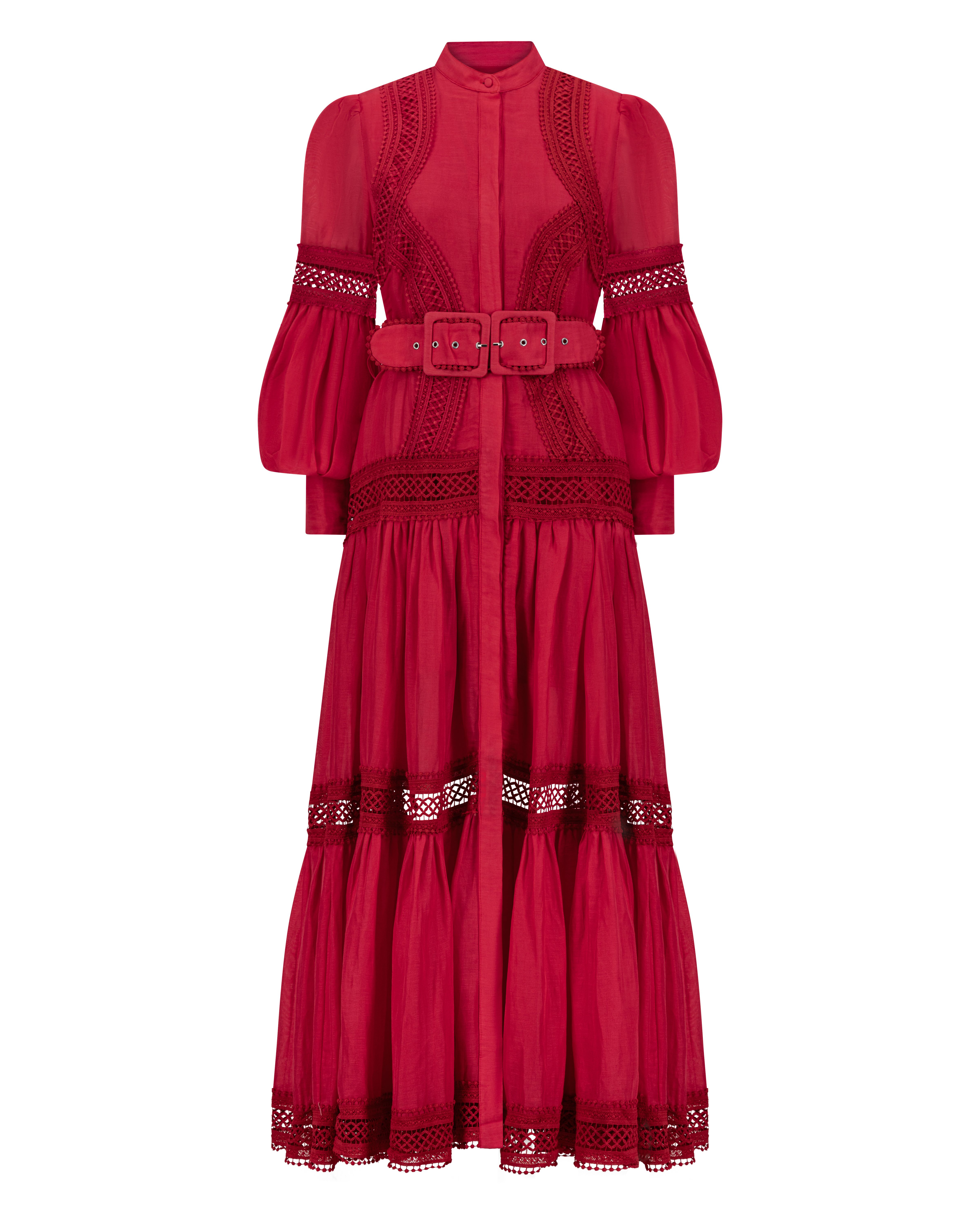 OCEANA SILK LINEN MAXI - RUBY RED