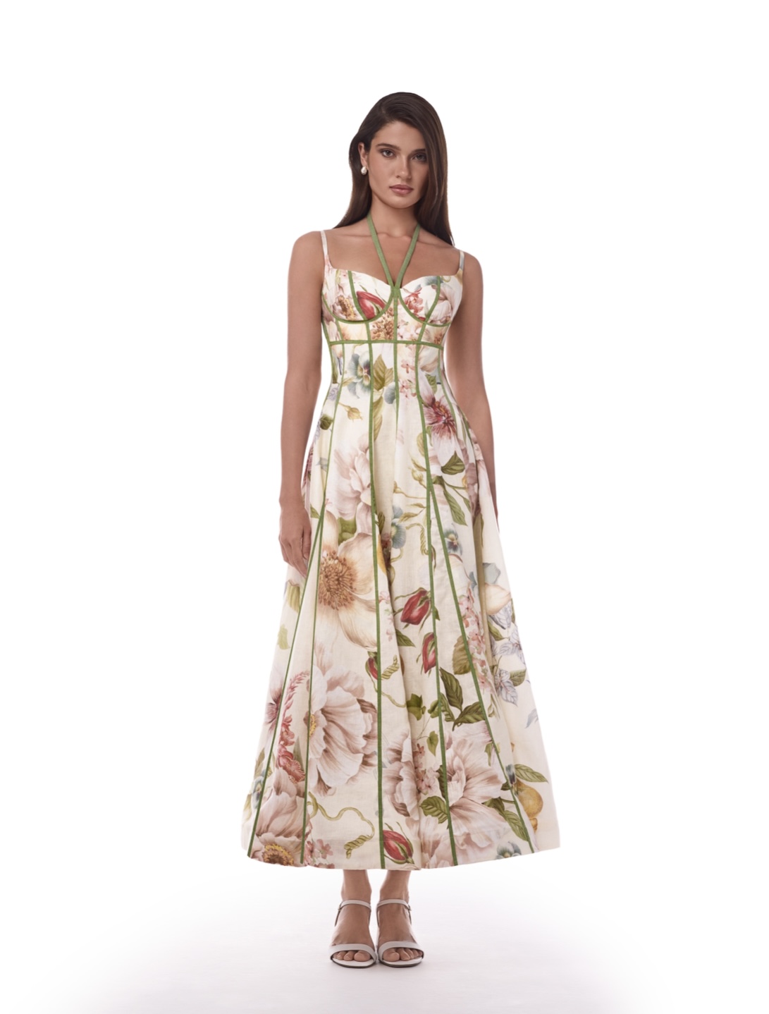 Amoréa Bustier Midi Dress – Olive