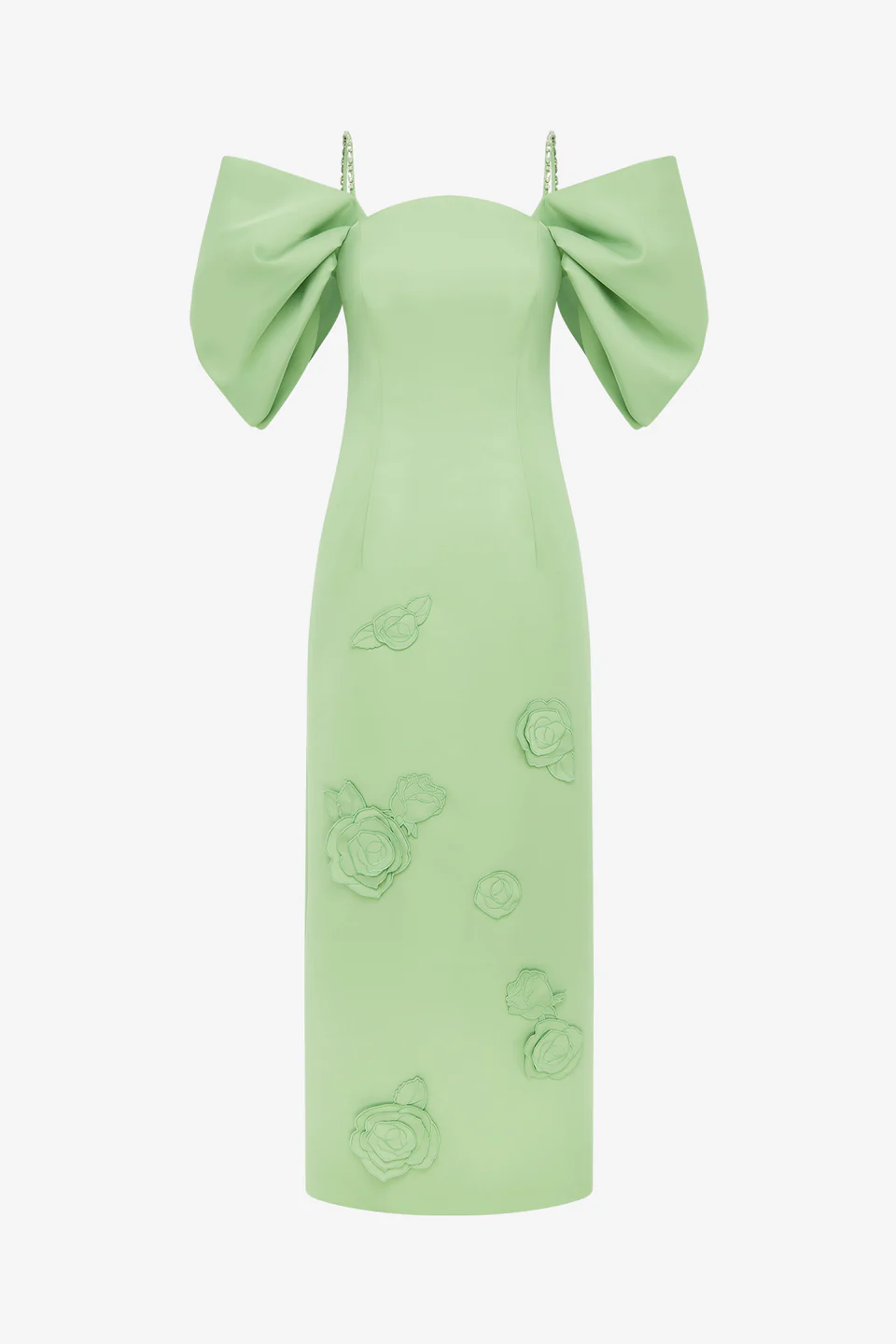 Appliqué Maxi Dress-green