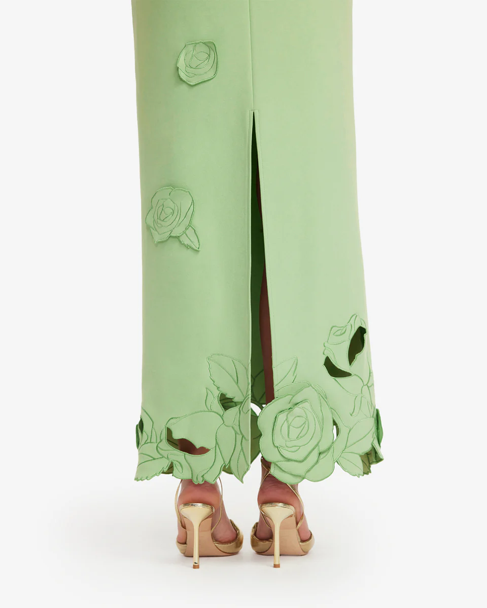 Appliqué Bustier Maxi Dress