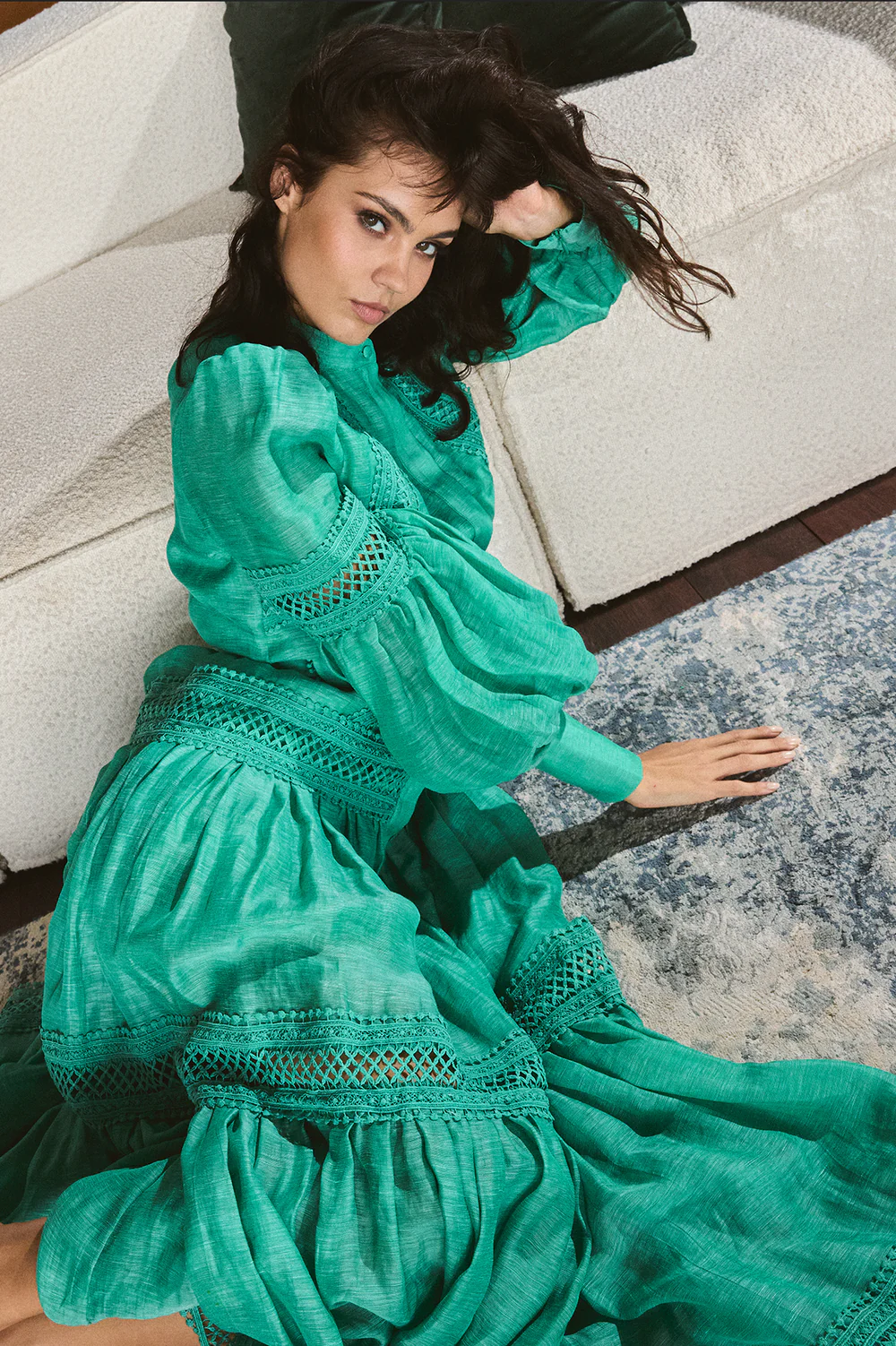 OCEANA MAXI SILK LINEN- EMERALD